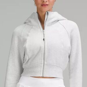 Lululemon scuba full zip cropped hoodie in grey